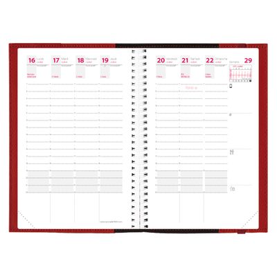 3371010362554-Agenda à élastique Time&Life Pocket - 1 semaine sur 2 pages - 10 x 15 cm - rouge - Quo Vadis--1