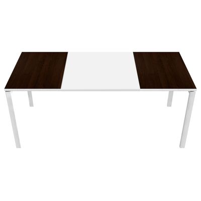 3660141250992-Bureau droit EASYDESK - L180 x P80 cm  - Blanc/wengé--0