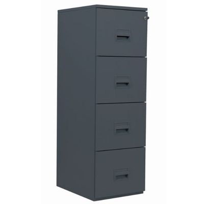 3219091966462-Classeur 4 tiroirs pour dossiers suspendus - 131 x 42 x 54 cm - anthracite--0