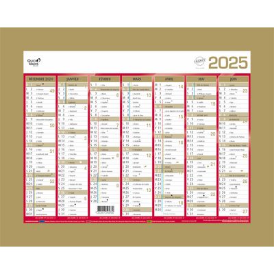 3371017525372-Quo Vadis - Calendrier bancaire 7 mois par face - 21 x 27 cm - or--0