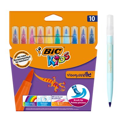3270220001553-BIC Kids Visaquarelle - 10 Feutres - pointe pinceau--0