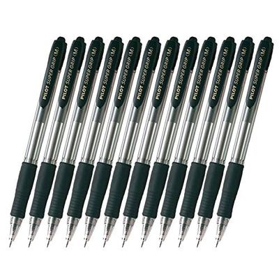 4902505154911-Pilot Super Grip - 12 Stylos à bille - noir - 1 mm - rétractable--0