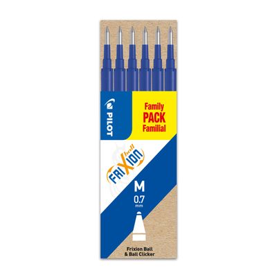 4902505525629-Pilot Frixion Ball - 6 Recharges pour rollers effaçables - 0,7 mm - bleu--0