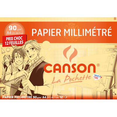 3148950135544-Canson - Pochette papier millimétré - 12 feuilles - A4 - 90 gr (format spécial)--0