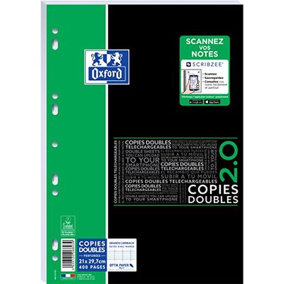 3020120068039-Oxford - copies doubles - 400 pages - A4 - grands carreaux (Seyes) - perforées--0