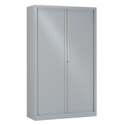 3219096910040-Armoire haute monobloc à rideaux ETIC - 198 x 120 cm - gris--0