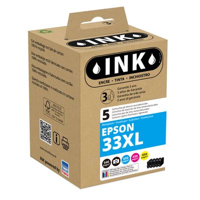 8720282009813-Cartouche compatible Epson 33XL Oranges - pack de 5 - noir, noir photo, cyan, magenta, jaune - ink--0