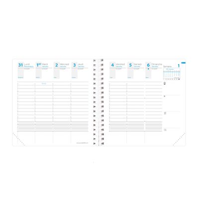 3371010426683-Agenda spiralé à élastique Time & Life Medium - 1 semaine sur 2 pages - 16 x 16 cm - cuivre - Quo Va--1