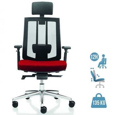 3700339883615-Fauteuil de bureau SHADE - accoudoirs réglables - appuie-tête réglable - noir et rouge--0