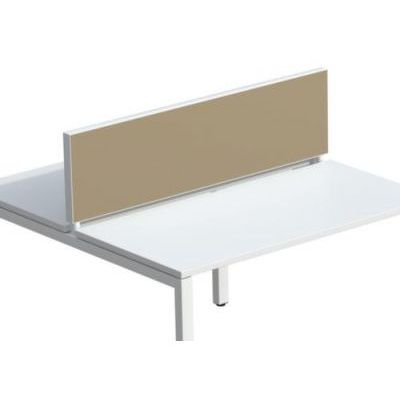 3660141254723-Ecran de séparation cadre aluminium H33 x L160 cm - cadre aluminium blanc - toile sable--0