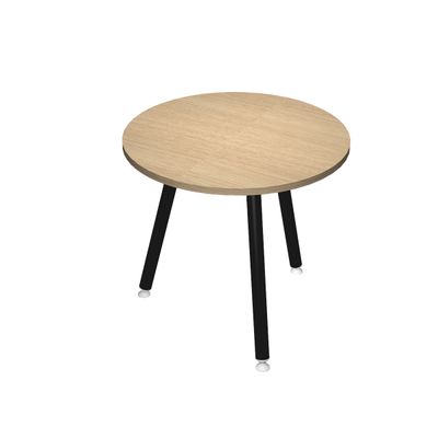 2012349511237-Table ronde - H105 cm - 80 cm - 3 pieds noir - plateau imitation chêne--0
