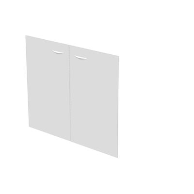 2012349514207-Jeu de 2 portes pour bibliothèque basse - verre dépoli--0