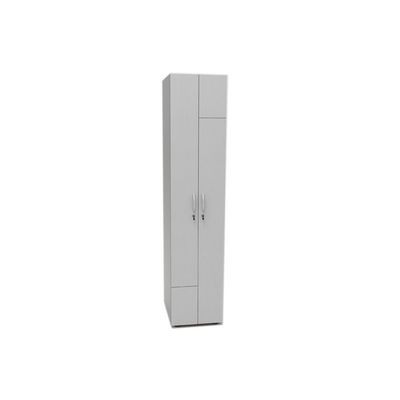 2012349514689-Armoire vestiaire 2 portes - H185 x L40 x P52 cm - Gris--0
