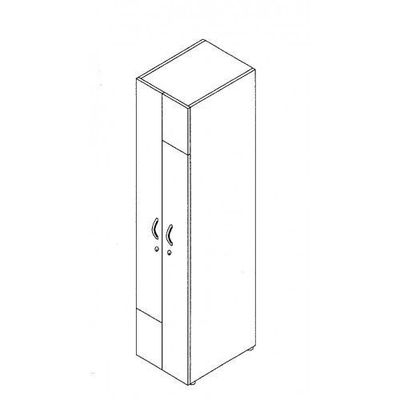 2012349514689-Armoire vestiaire 2 portes - H185 x L40 x P52 cm - Gris--2