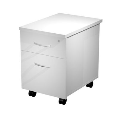 2012349513408-Caisson mobile en bois - Largeur 43 cm - 2 tiroirs - Blanc--0