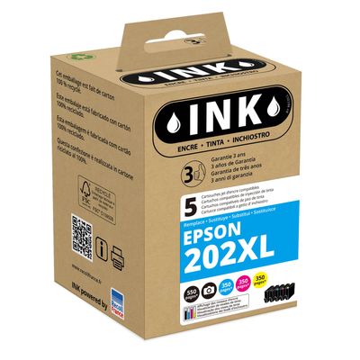 8720282009707-Cartouche compatible Epson 202XL Kiwi - pack de 5 - noir, noir photo, cyan, magenta, jaune - ink--0