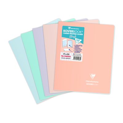 3037929514810-Clairefontaine Koverbook Blush - Cahier polypro 17 x 22 cm - 96 pages - grands carreaux (Seyes) - disponible dans différentes--0