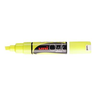 4902778140109-UNI CHALK - Marqueur craie - pointe biseau large - jaune-Angle gauche-1