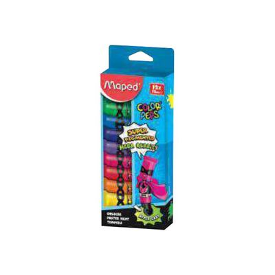 3154148105107-Maped Color'Peps Super Pigmented - 12 Tubes de gouache - couleurs assorties - boîte carton-Angle droit-0