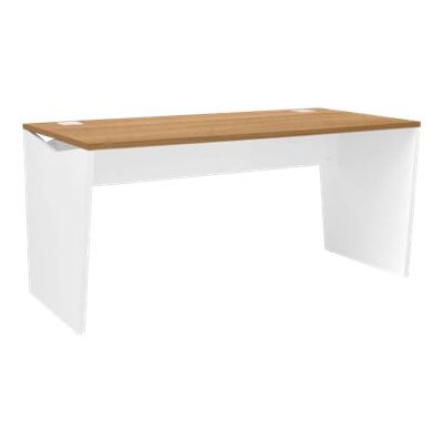 3483600722171-Bureau YES ! - 120 cm - Pieds panneaux fixes - Merisier-Angle gauche-0