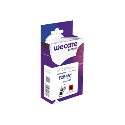 3112539843786-WECARE - Ruban d'étiquettes auto-adhésives pour Brother TZE451 - 1 rouleau (24 mm x 8 m) --Angle droit-0