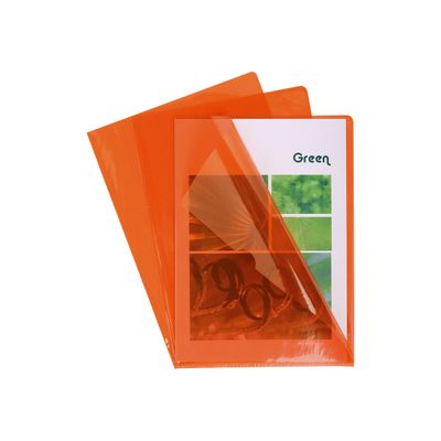 3157400097226-Exacompta - 100 Pochettes coin - A4 - 13/100 - orange-Avant-0
