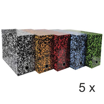 3130632898205-Exacompta Annonay - 5 Boîtes de transfert - dos 120 mm - toile couleurs assorties--0