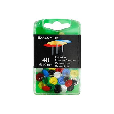 3364220140166-Exacompta - 40 Punaises - couleurs opaques assorties-Avant-1