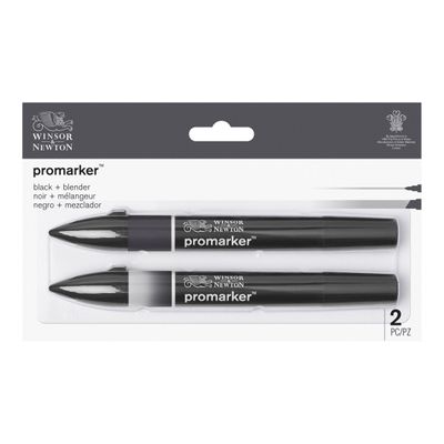 884955070734-ProMarker - 2 Marqueurs double pointe - noir et blender-Avant-0