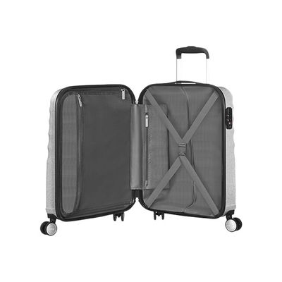 5414847842368-American Tourister Wavebreaker - valise à coque rigide 55 cm - argent brillant-Angle droit-6