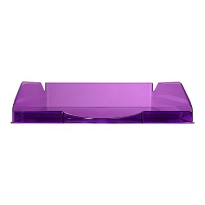 2012349308554-Exacompta Ecotray - Corbeille à courrier violet translucide-Avant-0