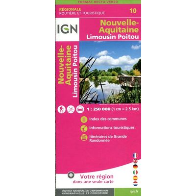 9782758550945-Carte Nouvelle Aquitaine Recto /Verso Limousin Poitou--0