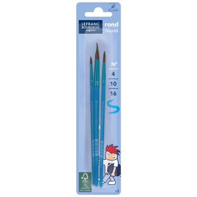 3013648074224-Lefranc Bourgeois - Pack de 3 - Pinceaux ronds - N° 4, 10, 16-P_99999349_1-0