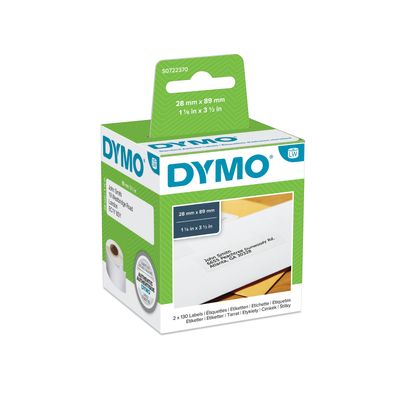 5411313990103-Dymo LabelWriter Address  - Ruban d'étiquettes auto-adhésives - 2 rouleaux de 130 étiquettes (28 x 89 mm) - fond blan--0