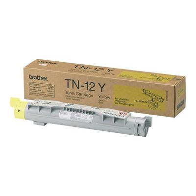 4977766611589-Brother TN12 - jaune - toner d'origine - cartouche laser-Angle droit-0