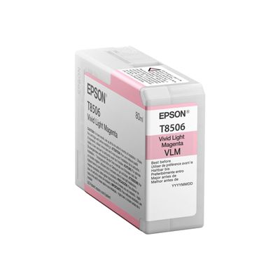 010343914919-Epson T8506 - magenta clair - cartouche d'encre originale-Angle gauche-0