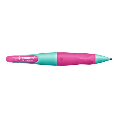 4006381468909-STABILO EASYergo - Porte mines avec 3 mines - HB - 1,4 mm - rose / turquoise - gaucher-Angle gauche-0