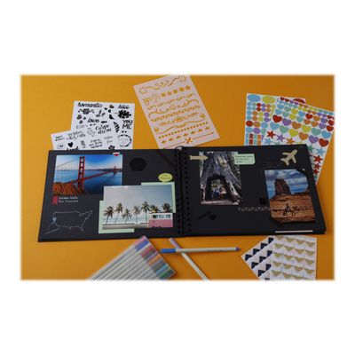 3130630168010-Exacompta ScrapAddict - Album scrapbooking - 32 x 22 cm - 70 pages noires-Gros plan-12