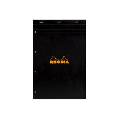 3037922020097-Rhodia - Bloc notes - A4 + - 160 pages - petits carreaux - noir-Avant-0