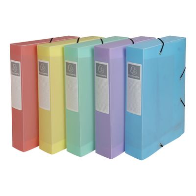 3130630162704-Exacompta Chromaline Pastel - Boîte de classement plastique (livrée à plat) - dos 60 mm - disponible dans -Angle gauche-5