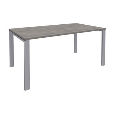 0404000121053-Bureau simple IRIS - L180 cm - Pieds aluminium - plateau imitation Chêne gris--0