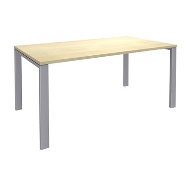 0404000121077-Bureau simple IRIS - L180 cm - Pieds aluminium - plateau imitation Erable--0