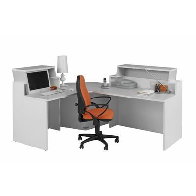 3483600288912-Banque d'accueil en angle à 90° SUNDAY - L83 x H74 x P83 - Gris--2