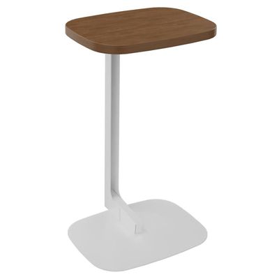 3253310179738-Gueridon ILO - L40xP30xH66cm - pieds blanc - finition noyer--0