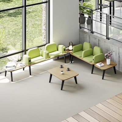 3253310177499-Banquette ILO - 2 places L172xP67cm -  blanc - structure chêne clair - tissu bleu guède--2