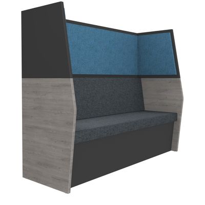 3253310170056-Banquette acoustique IN'TEAM - L170 x H 150 x P170 cm - 3 places - structure chêne gris et carbone - pan--0