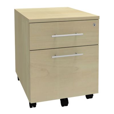 3253310146105-Caisson mobile EXPRIM/LOFTER/LEVEL - L43 x H56 x P60 cm - 2 tiroirs dont 1 DS - Imitation Erable--0