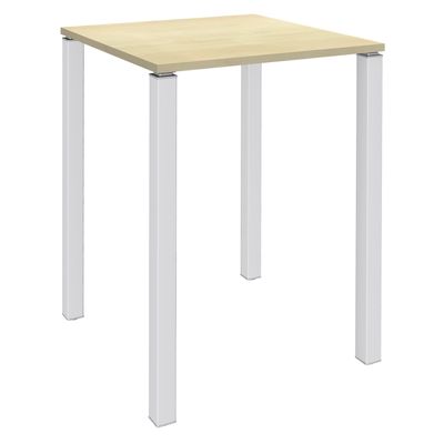 3253310166318-Table Lounge 4 pieds - L80xH105xP80 cm - Pied blanc - plateau imitation érable--0