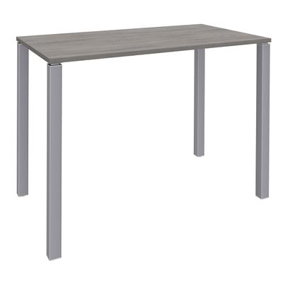 3253310158528-Table Lounge - L140xH105xP60 cm - 4 Pieds alu - plateau imitation chêne gris--0