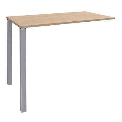 3253310158597-Table Lounge - L140xH105xP60 cm - 2 Pieds alu - plateau imitation chêne clair--0